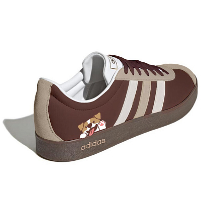 Adidas Neo Vl Court Classic Gentleman Puppy Slip Resistant Low Top Skateboard Shoes Unisex Coffee