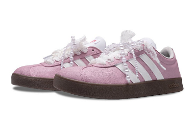 Adidas Neo Slip-Resistant Cushioning Low-Top Skateboard Shoes Unisex Pink White