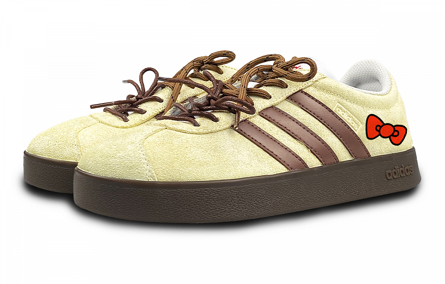 Adidas Neo Vl Court Classic Wear-Resistant Low-Top Skateboard Shoes Unisex Yellow Brown купить в интернет-магазине Yoocart с быстрой доставкой по России.