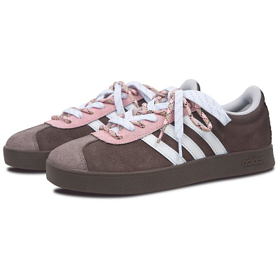 Adidas Neo VL Court 2.0 Slightly Tipsy Brown Anti-Slip Wear-Resistant Low-Top Skateboard Shoes Unisex Pink Brown