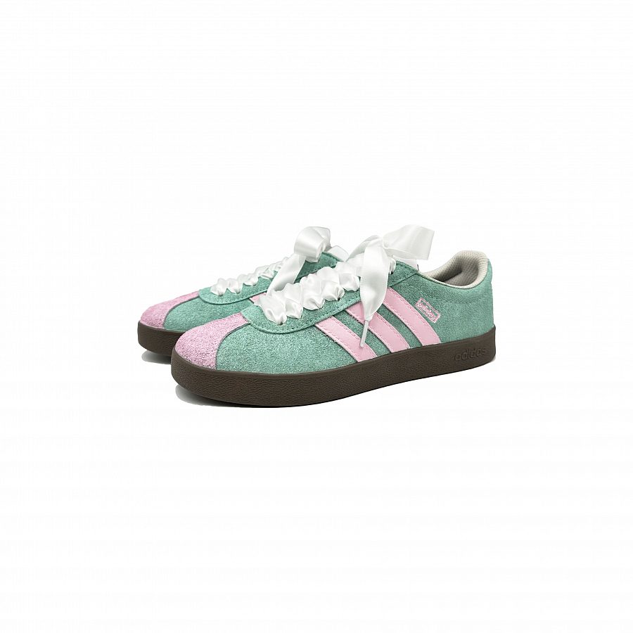 Adidas Neo Vl Court Classic Wear-resistant And Lightweight Low-Top Skateboard Shoes Unisex Pink Green купить в интернет-магазине Yoocart с быстрой доставкой по России.