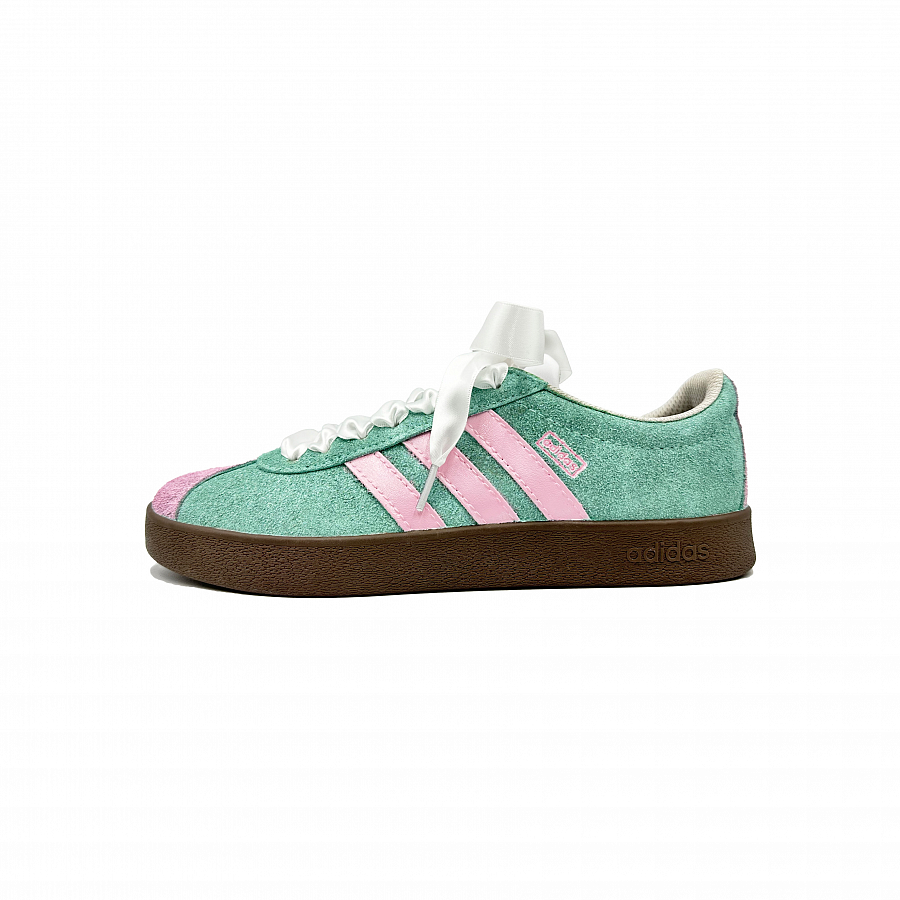 Adidas Neo Vl Court Classic Wear-resistant And Lightweight Low-Top Skateboard Shoes Unisex Pink Green купить в интернет-магазине Yoocart с быстрой доставкой по России.