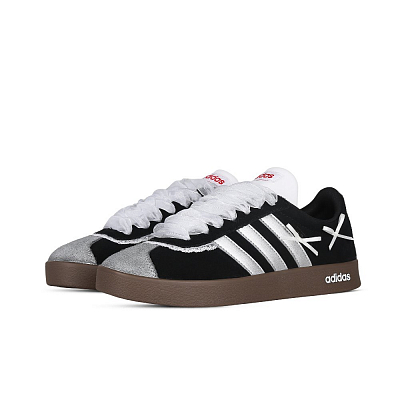 Adidas Neo VL Court 2.0 Ballet Dream 2.0 Anti-Slip Wear-Resistant Low-Top Skateboard Shoes Unisex Black Silver