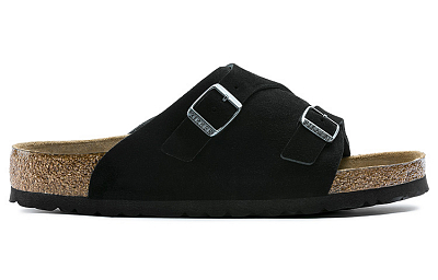 Birkenstock Zrich Soft Footbed Suede Leather Sandals 'Black'