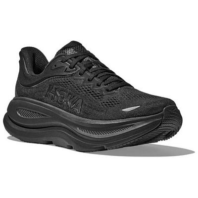 HOKA ONE ONE Bondi 9 Anti Slip Wear Resistant Low Top Running Shoes Men's Black Loose Fit