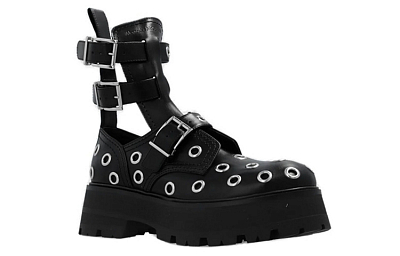 Alexander McQueen Eyelet Detailed Strappy Boots Women's
