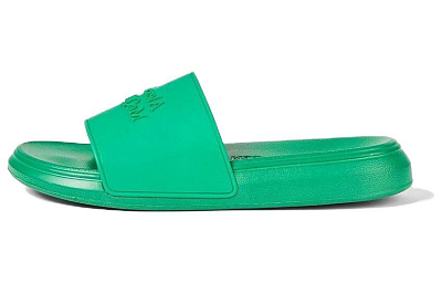 Alexander McQueen Embossed Rubber Slides 'Green' Women's