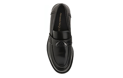 Alexander McQueen Logo Plaque Slip On Penny Loafers