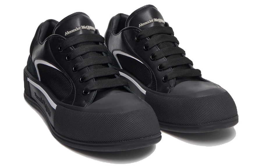 Alexander McQueen Skate Deck Plimsoll Shoes 'Black White'