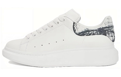 Alexander McQueen Oversized Sneakers 'White With Black Sketch'