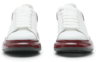 Alexander McQueen Oversized White Metalic Burgundy