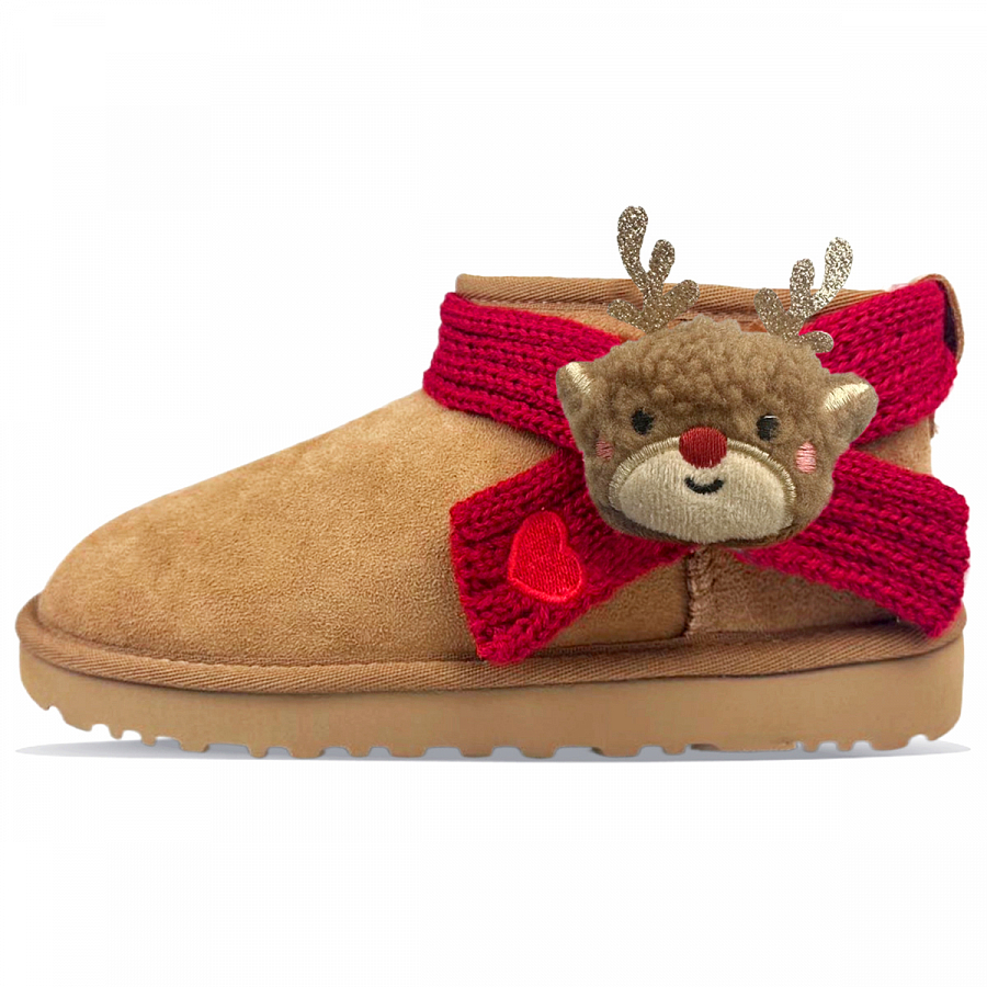 UGG CLASSIC ULTRA MINI Warm Slip-Resistant Ankle-Length Snow Boots Women's Chestnut