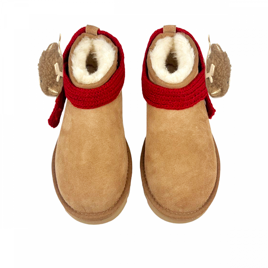 UGG CLASSIC ULTRA MINI Warm Slip-Resistant Ankle-Length Snow Boots Women's Chestnut