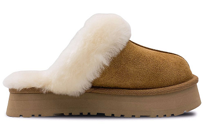 UGG Slip-Resistant Wrap-toe Slippers Women's Chestnut Brown
