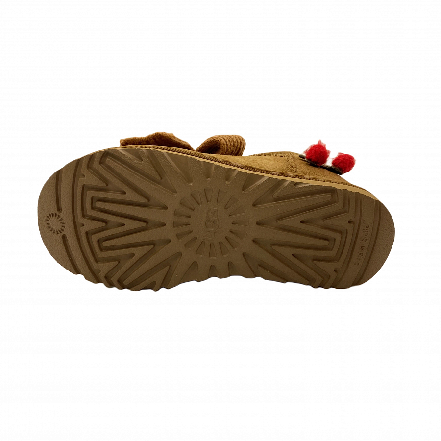 UGG CLASSIC ULTRA MINI Bowknot Warm Slip-Resistant Ankle-Length Snow Boots Women's Chestnut Brown