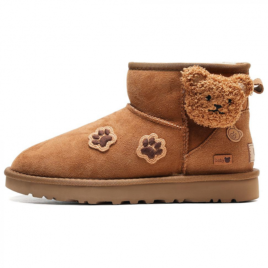 UGG CLASSIC MINI Maillard Style Wind Plush Bear Short Level 3 Category Women's Chestnut