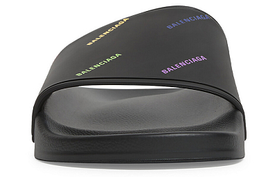Balenciaga Pool Slide Slip Resistant Slide Slippers Women's Black