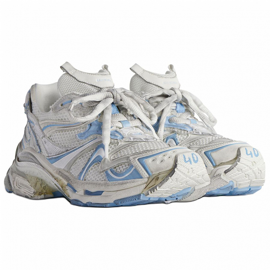 Balenciaga Runner 2.0 Low-Top Casual Shoes Women's White Blue купить в интернет-магазине Yoocart с быстрой доставкой по России.