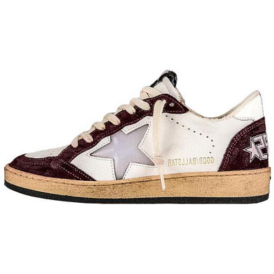 Golden Goose Ball Star Skateboard Shoes Unisex Low-Top Burgundy