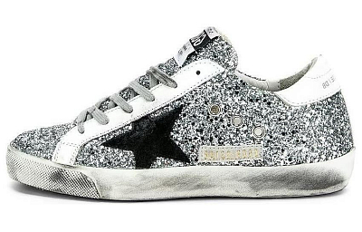 Golden Goose Super Star Stylish Skateboarding Shoes Women's Sequin White