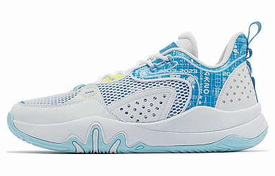 361° Anti-Slip Wear-Resistant Low-Top Basketball Shoes White Blue