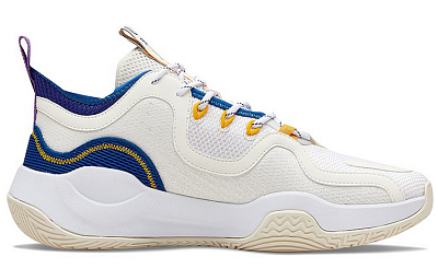 361° Ag Volley Cushioning Anti-Slip And Wear-Resistant Mid-Top Basketball Shoes White Yellow