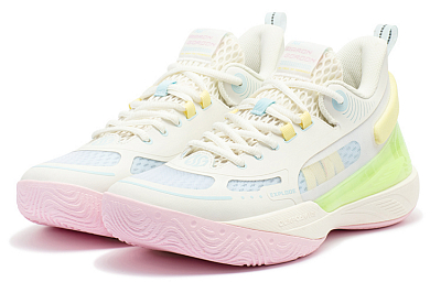 361° AG Sparkling Clear Sky Cushioning Anti-Slip Wear-Resistant Breathability Low-Top Basketball Shoes Men's White Pink