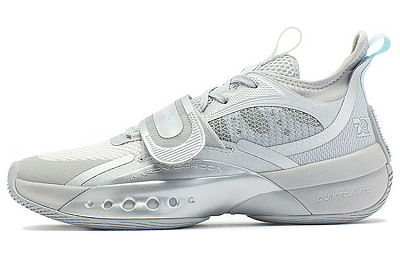 361° Zen 4 Basketball Shoes Men Low-Top Silver White/Glacier Blue