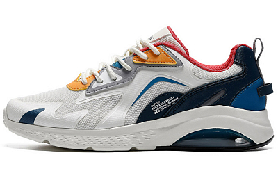 361° Cushioning, Wear Resistant Low Top Casual Shoes Men's White Cyan