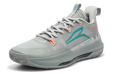361° DVD Team Basketball Shoes Men Low-Top Invisible Gray/Water Duck Cyan