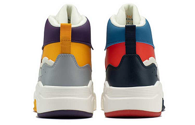 361° Cushioned Slip-Resistant High-Top Skateboard Shoes Men's White Gray Yellow