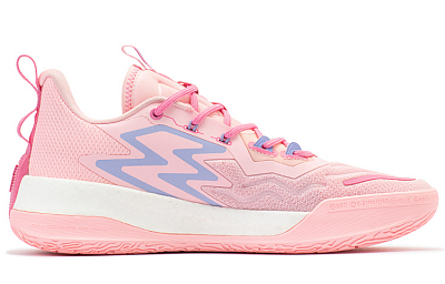 361° Big3 3.0 Pro Triangle Plum Anti-Slip Wear-Resistant Low-Top Basketball Shoes Men's Pink