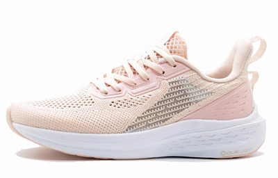 361° FlyFish 1 Breathable Low-Top Running Shoes Women's Pink White Mesh