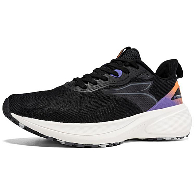 361° Cushioned Slip-Resistant Low-Top Casual Running Shoes Men's Black Purple