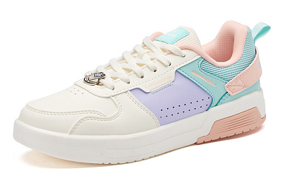 361° Aurora Breathable Abrasion Resistant Slip Resistant Low Top Skateboard Shoes Women's White Cyan Pink