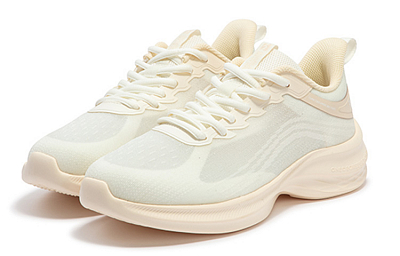 361° Anti Slip And Wear Resistant Breathable Low Top Casual Running Shoes Women's Dune White