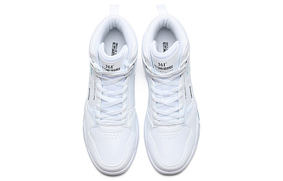 361° Xingran Anti-Slip Wear-Resistant High-Top Skateboard Shoes White Blue