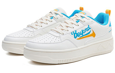 361° Slip Resistant And Breathable Low Top Skateboard Shoes Women's White Blue Yellow