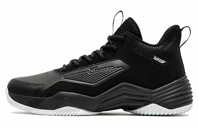 361° Cushioned Slip-Resistant Mid-Top Basketball Shoes Men's Black White