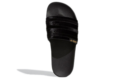 Adilette Women's Adidas Originals Slide 'Black Gold Metallic' Women's