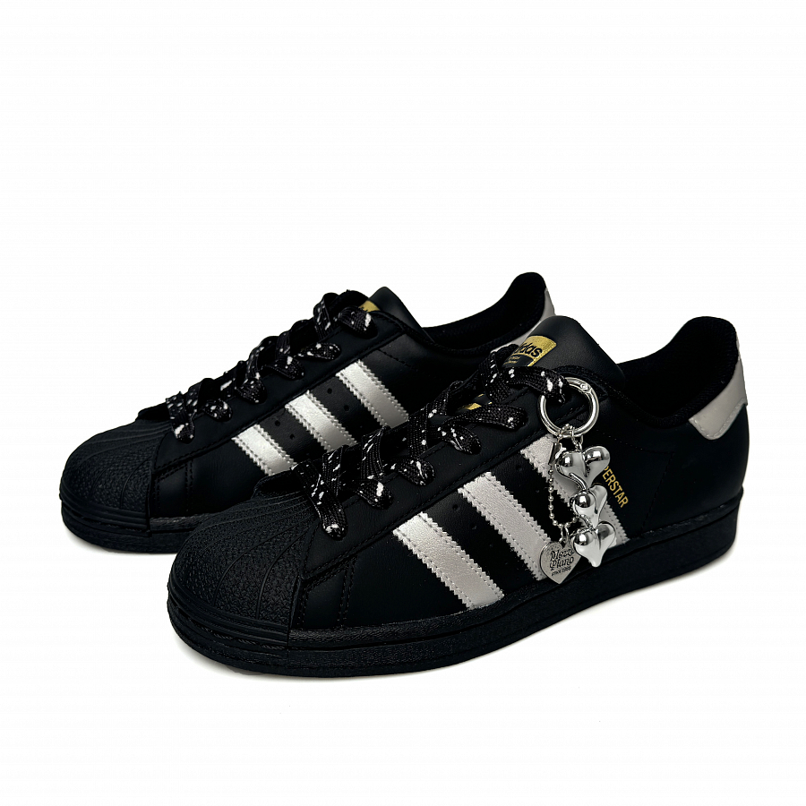 Adidas Originals SUPERSTAR Anti Slip Wear Resistant Low Top Skateboard Shoes Unisex Black Silver купить в интернет-магазине Yoocart с быстрой доставкой по России.