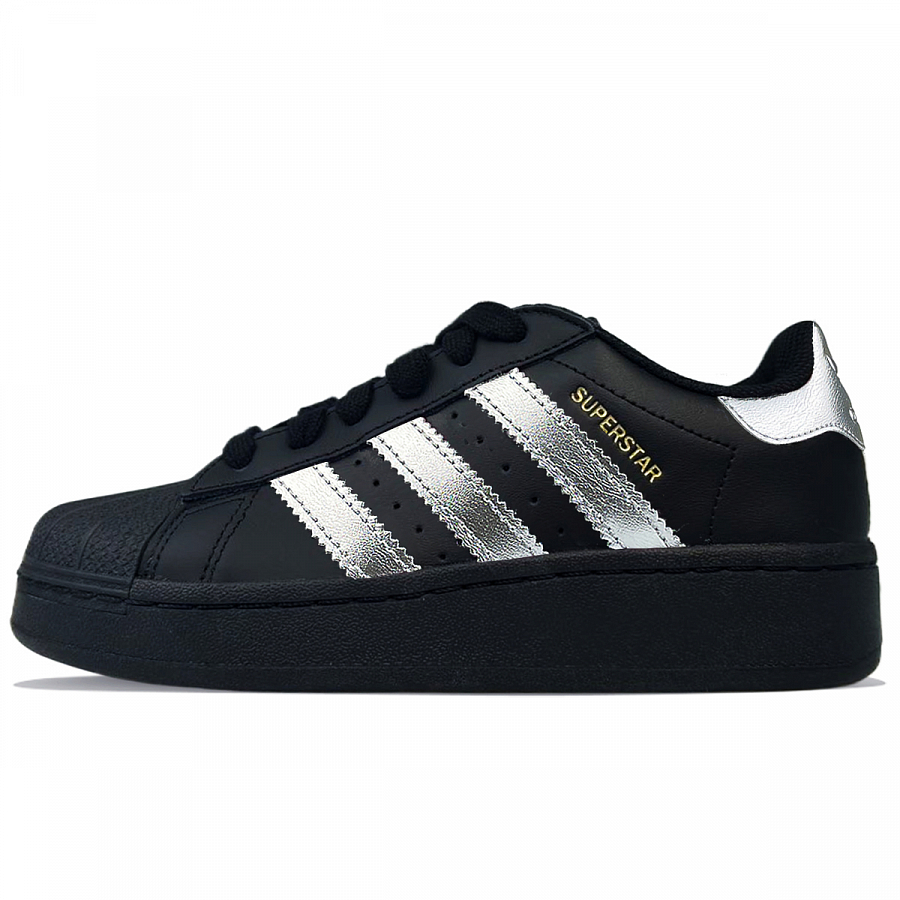 Adidas Originals SUPERSTAR XLG Abrasion Resistant Low Top Skateboard Shoes Unisex Black Silver купить в интернет-магазине Yoocart с быстрой доставкой по России.