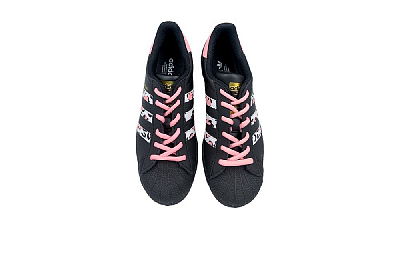 Adidas Originals SUPERSTAR Anti-Slip Wear-Resistant Low-Top Skateboard Shoes Unisex Black Pink