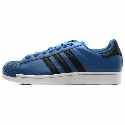 Adidas Originals Superstar 2 Anti Slip Wear Resistant Low Top Skateboard Shoes Unisex Blue