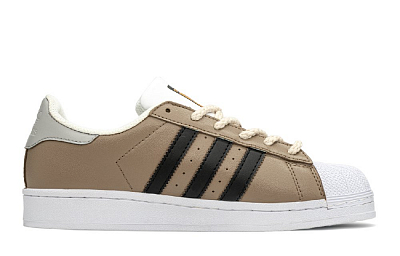 Adidas Originals Superstar Anti Slip Wear Resistant Low Top Skateboard Shoes Unisex Green Beige
