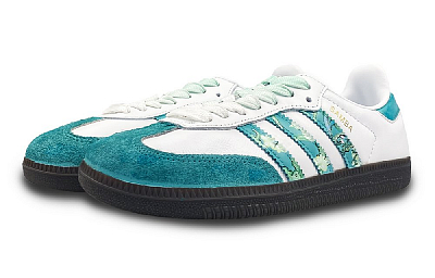 Adidas Originals SAMBA OG Slip-Resistant Low-Top Skateboard Shoes Unisex White Green
