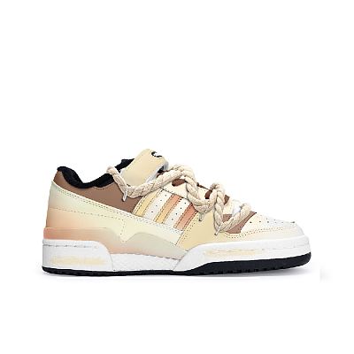 Adidas Originals FORUM Free Panda Butter Cat Anti-Slip Wear-Resistant Low-Top Skateboard Shoes Unisex Yellow White