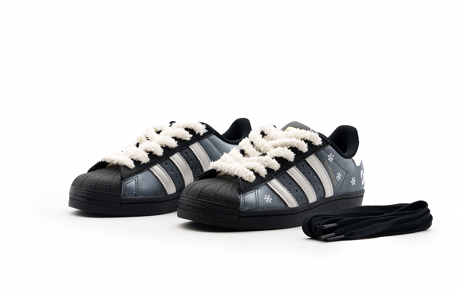 Adidas Originals SUPERSTAR Anti-Slip Wear-Resistant Low-Top Skateboard Shoes Unisex Black Silver купить в интернет-магазине Yoocart с быстрой доставкой по России.