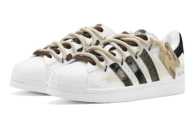 Adidas Originals SUPERSTAR Anti Slip Wear Resistant Low Top Skateboard Shoes Unisex Brown White