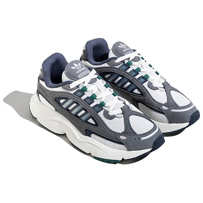 Adidas Originals Ozmillen Wear-Resistant Low-Top Chunky Sneakers Unisex Gray Green
